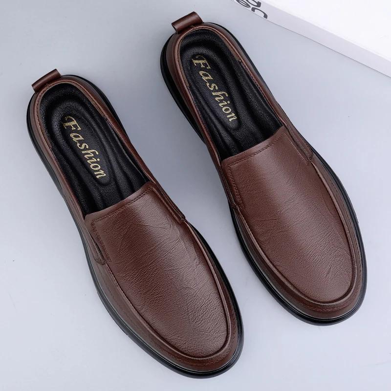 Leather Men Shoes New Trendy 2024 Casual Mens Slip On Shoes Male Lightweight Driving Shoe Sneakers Plus Size 37-46 High Quality