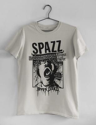 Vintage Spazz Band Biała Koszulka Unisex Koncertowa Rozmiar S do 5XL MQ417 Koszulka Unisex