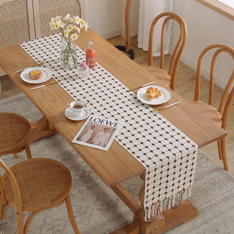 Modern Minimalist Ins Coffee Table Cover Fabric TV Cabinet Cover  Long Rectangular Table Cotton Linen Table Runner