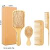 Nan Bamboo Comb Set for Kids: Air Cushion, Wide Tooth, and Pointed Tail Combs - Eco-Friendly and Gentle Massage.
