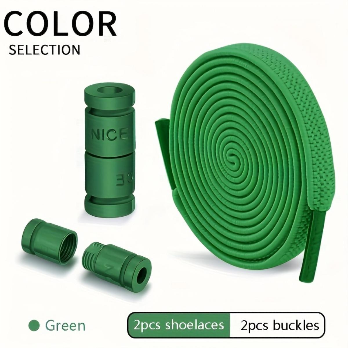 

Эластичные шнурки с фиксацией без узлов, 1 пара — легкий ацетат, спортивный стиль, с монограммой, легко завязывать, можно стирать вручную темно-зеленого