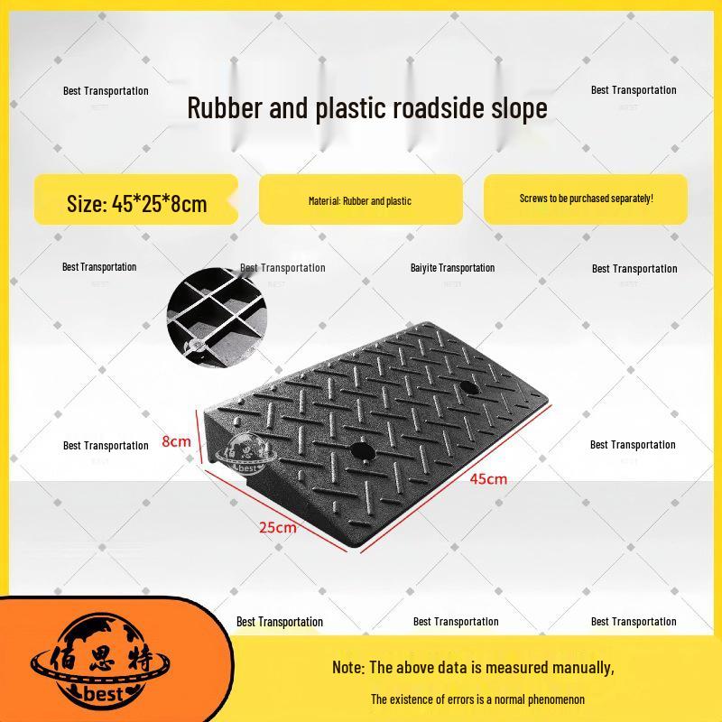 Household Rubber Threshold Ramp for Curbs and Slopes: Car and Road Edge Climbing Pad