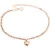 Rose Gold-Plated Purple Gold Transfer Beads, Smooth Peach Heart Color Gold Bracelet, Simple And Fashionable Women