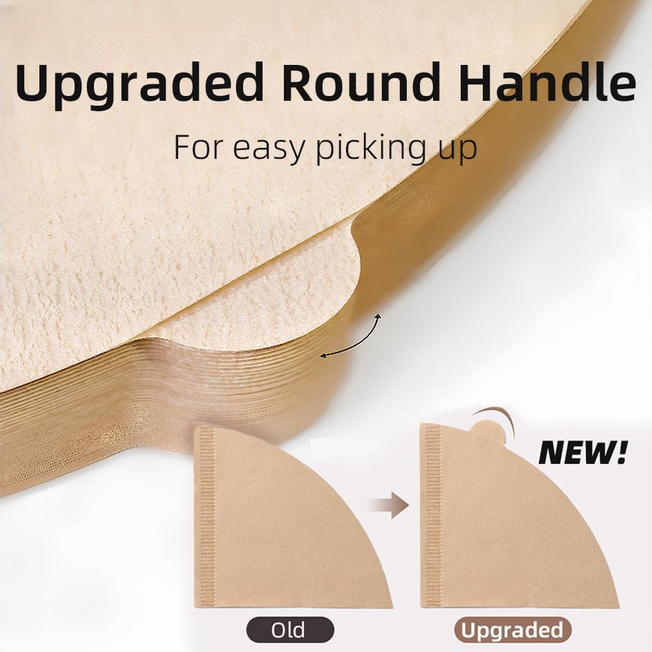 Coffee Paper Filters 100PCs/40PCs Unbleached V01 V02 Cone Filter Pour Over Natural Wood Pulp 60 Degree Drip Coffee Paper Filters