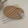 U Shape Ponytail Clip Ginkgo Biloba Pattern Headdress Accessories Elegant Chinese Hairpin  Women