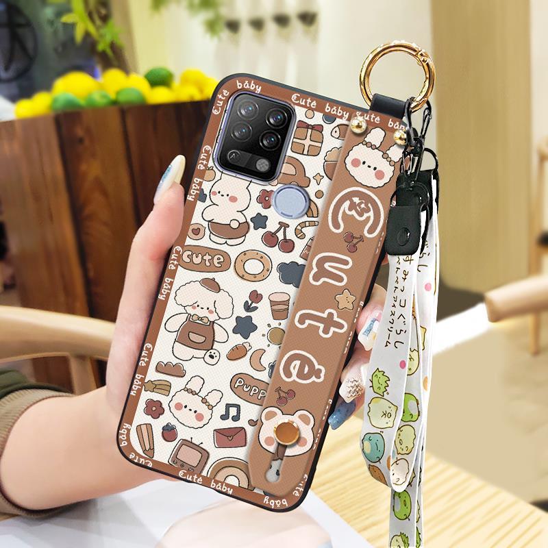 Wristband Silicone Phone Case For Tecno Pova/LD7 Anti-dust Phone Holder Protective Back Cover Kickstand Fashion Design