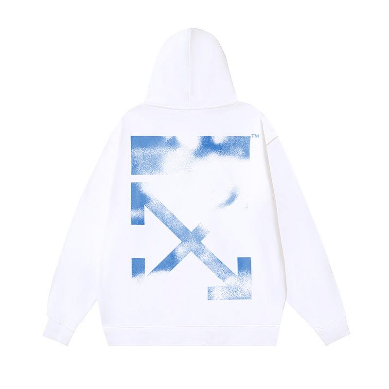 Autumn/Winter 2025 Unisex Blurred Arrow Pattern Hoodie M белый