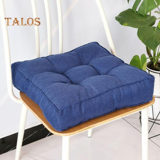 Solid Color Square Seat Cushion Breathable Cotton Linen Thickened High Elastic Padded Super Soft Home Office Chair Tatami Sofa Floor Sitting Mat Pad
