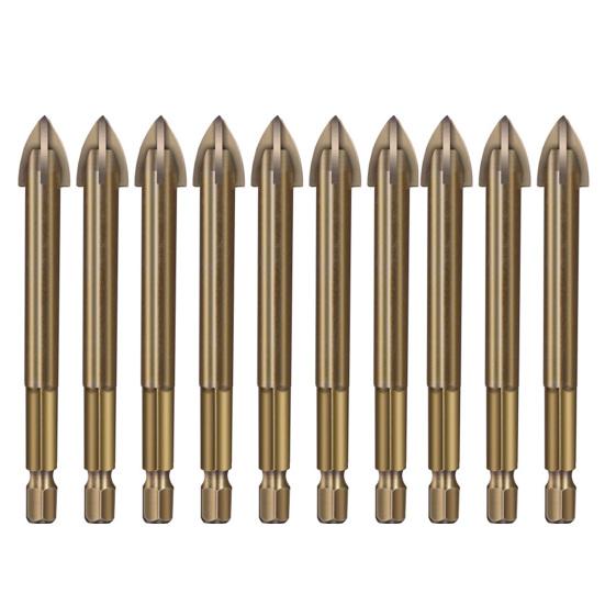 

10 шт., сверло с шестигранным хвостовиком, крестовая головка, высокая твердость, быстрый прочный эффективный крест 6mm