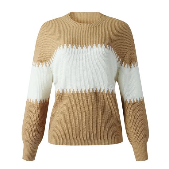 colour block puff sleeve sweater