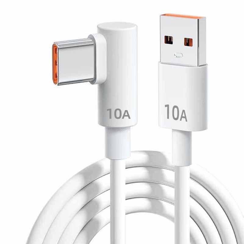 10A Super Fast Charging Elbow Type-C Cable for Huawei, Vivo, Oppo, Honor