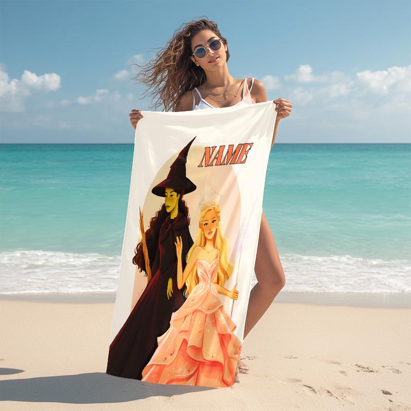 Personalized Princess Pink Gown Beach Towel Microfiber Beach Towel Thin Absorbent for Beach Swimming Yoga Bath Sports. 0910265
