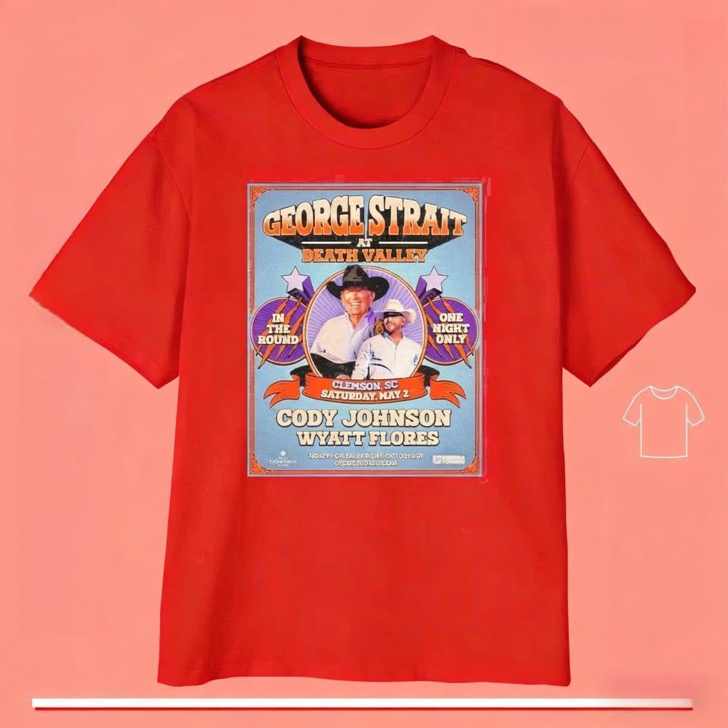 Nuova T-shirt George Strait At Death Valley Stadium Stage 2026 a Clemson South Carolina il 2 Maggio 2026 in The Round One Night Only