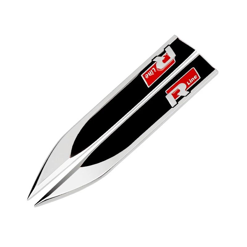 

2pcs Car Fender Side Wing Auto Sticker Emblem Accessories For Volkswagen VW R-line R GTI Polo Golf MK8 Touareg Passat CC Touareg 1Set (2Pcs)