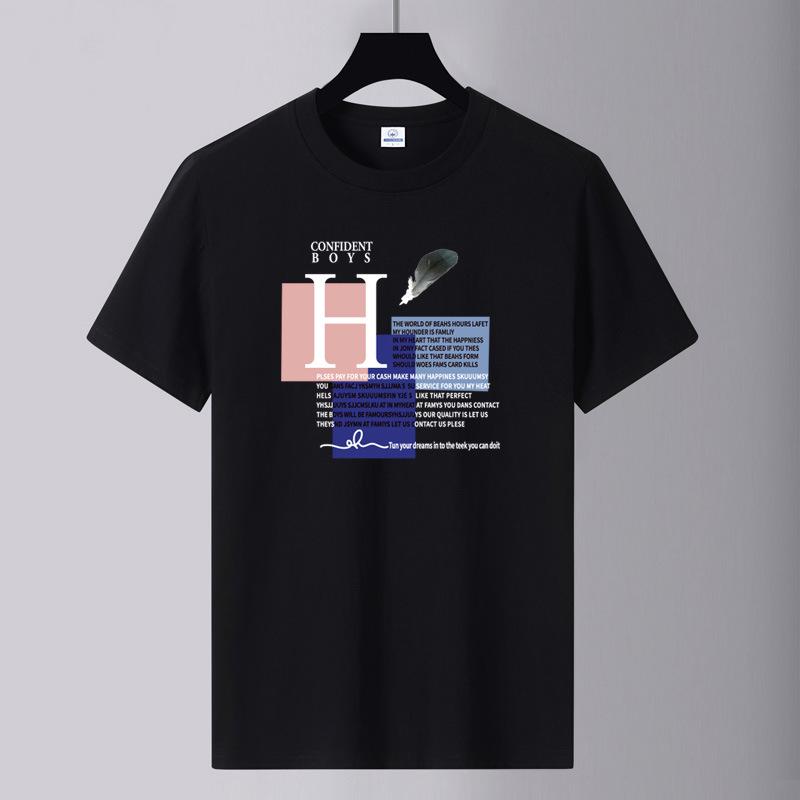 2025 Sommer Herren Baumwoll Rundhals Grafik T-Shirt - Lockere Passform, Jugendmode, Alleskönner, Große Größe