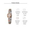 Fashionable and Cute Simple Creative Shape Round Dial Alloy Strap Women's Quartz Watch Bracelet 2-piece Set, Suitable for Party