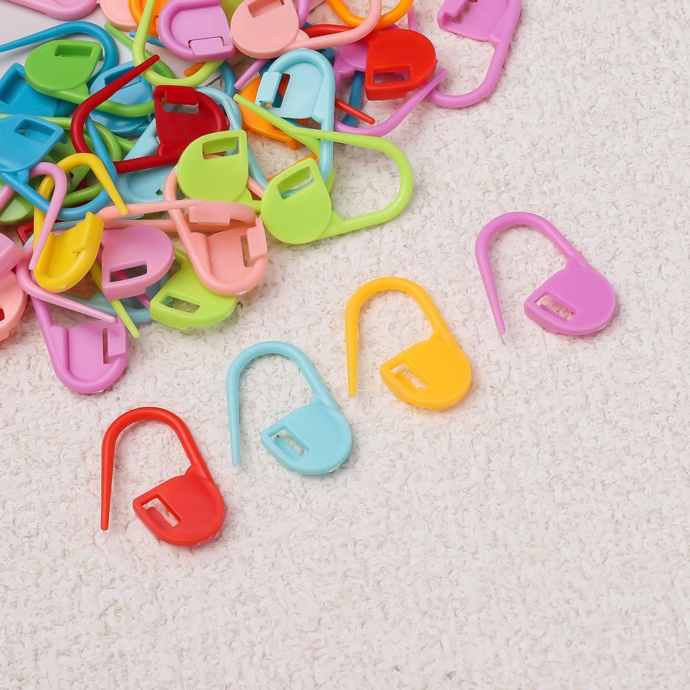 100Pcs/lot Plastic Colored Safety Small Pins Locking Stitch Markers Crochet Latch Needle Clip Hook Tool for DIY Jewelry Making