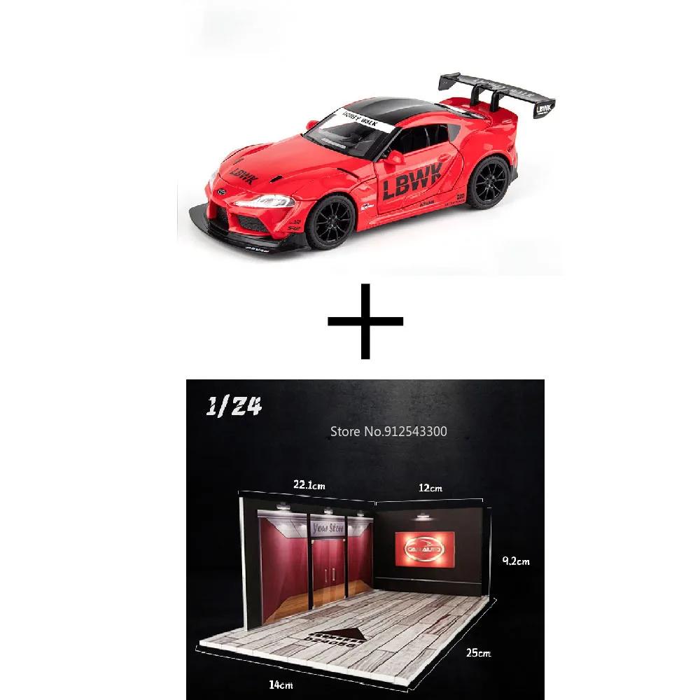 1:22 Scale Supra Model Car Toy Alloy Diecast Sound Light Pull Back Simulation Vehicle Toys Models Kids Collectible Item