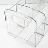 Acrylic Book Storage Rack with Box Portable Transparent Thicken Anti-slip Base Student Stationery Organizer Storage Home Items