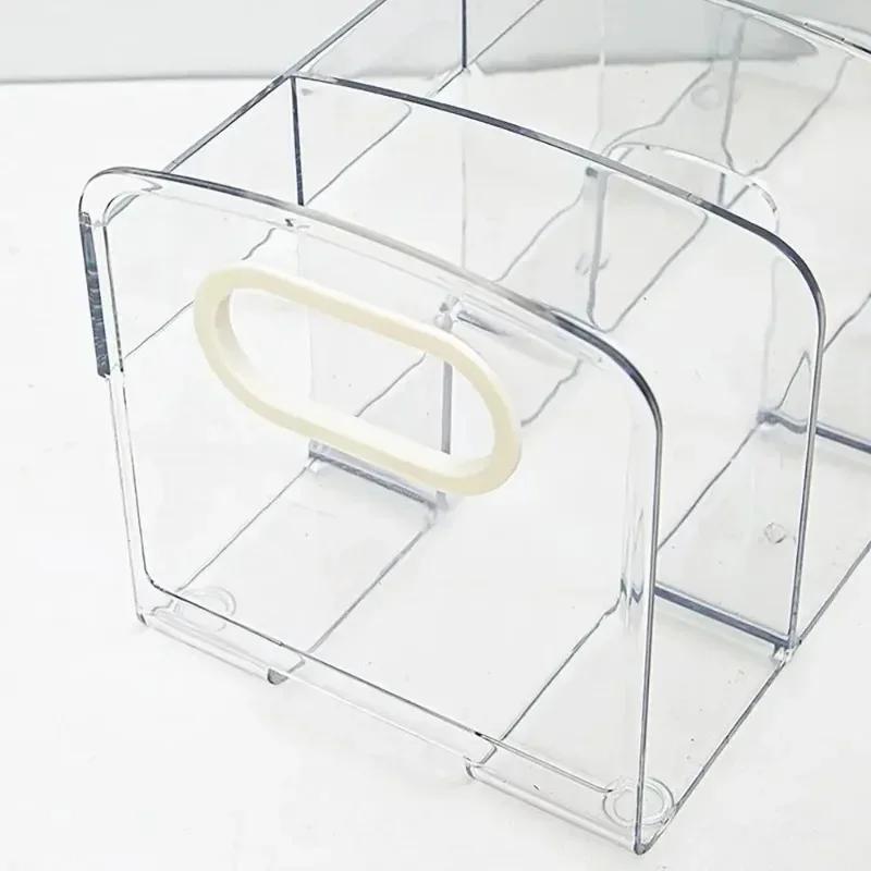 Acrylic Book Storage Rack with Box Portable Transparent Thicken Anti-slip Base Student Stationery Organizer Storage Home Items