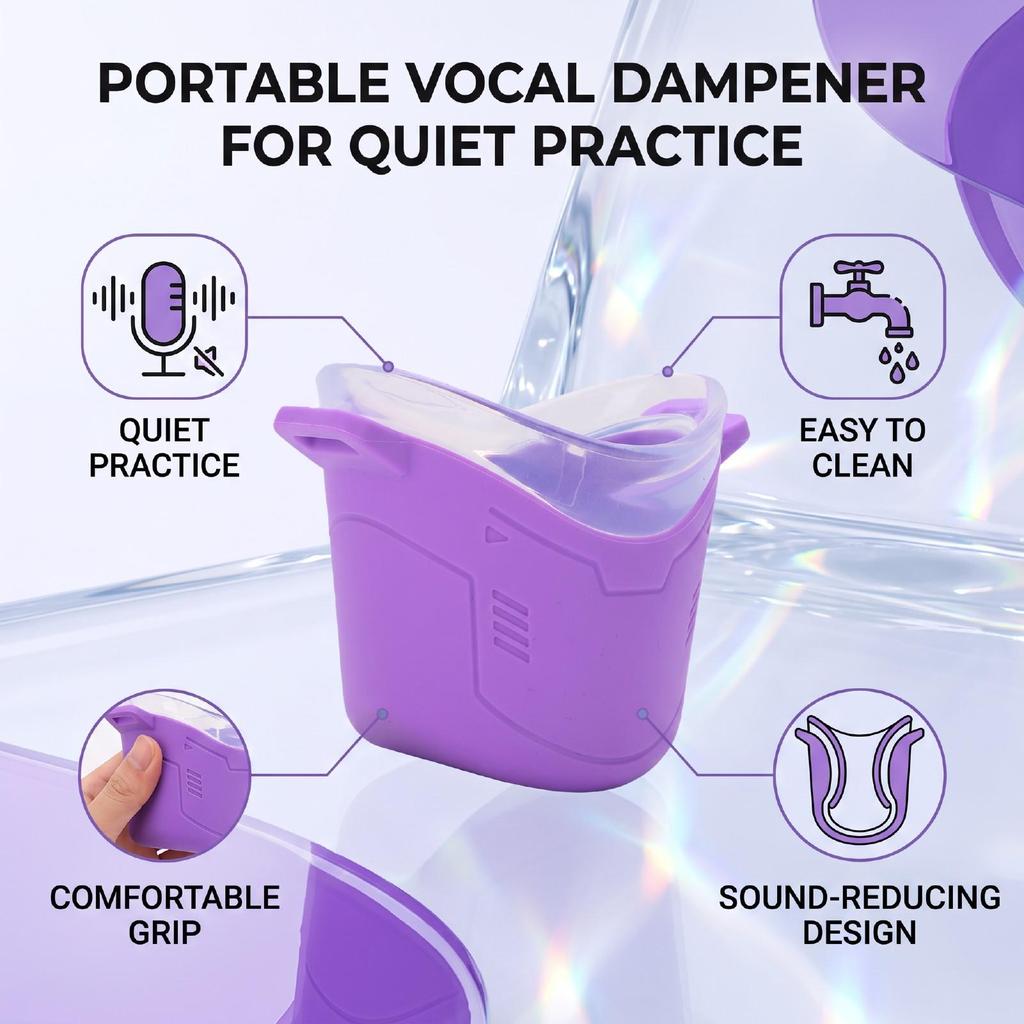 Liquid Silicone Dampener Easy Clean Sound Reducing Double Layer Portable Voice Muffler for Singers Actors Performers