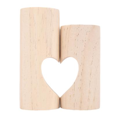 2 Stück Teelichthalter Unity Herzförmig Dekoratives Holz Teelicht Set für Tischdekoration