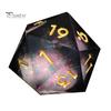 Mehrseitige Harzwürfel Flüssigkern Scharfe Kante 20 Seiten Gold-Silber-Farbe Nummer Polyedrisch Treibsand Mehrseitig D20 RPG Brettspiel Requisite Handgefertigt