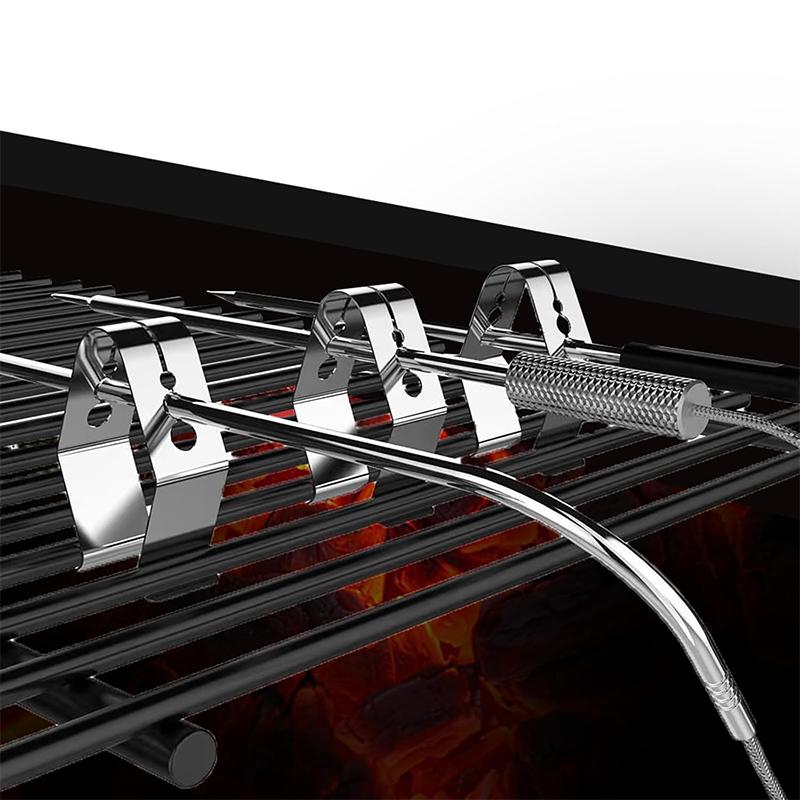 LMETJMA Meat Grill Thermometer Probe Holder Clip BBQ Temp Probe Clip Camping Barbecue Universal Style Design Holder