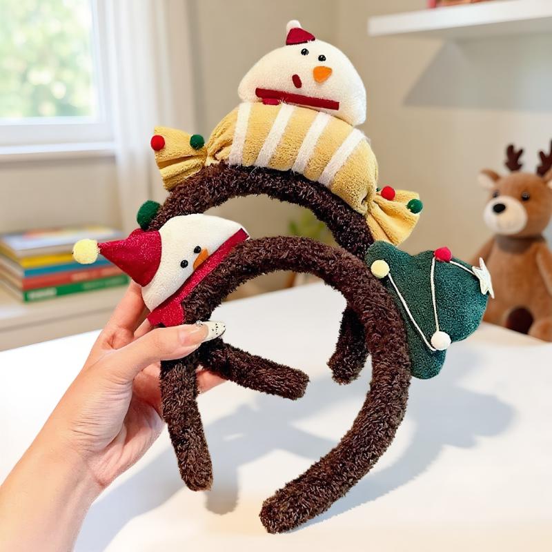 Plush Reindeer Antlers Hair Hoop for Girls, Christmas Party Cosplay Headband, Unique Festive Gift Hair Accessory