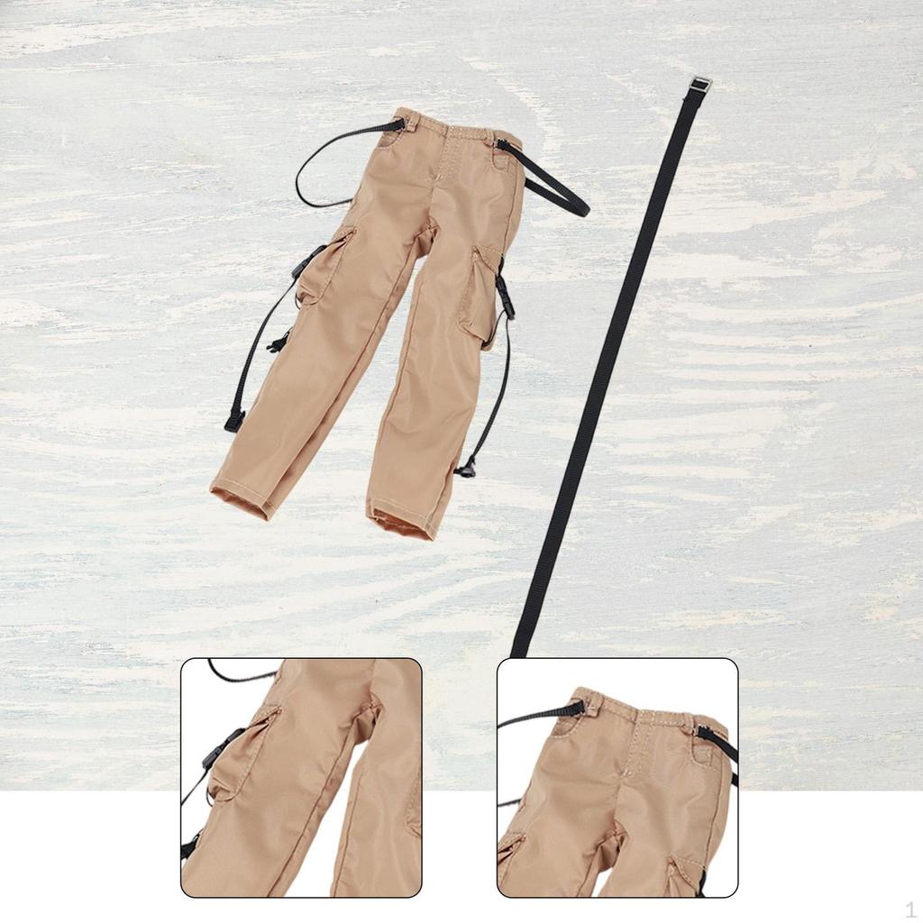 1/6 Action Figure Clothes Doll, Costume Accessories, Cargo Pants and Belt, , Miniature Clothing for