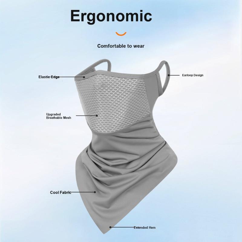 Cycling Sun Protection Face Mask Unisex Ice Silk Windproof Neck Face Cover Triangular Scarf for Outdoor Sports Motorcycle Riding