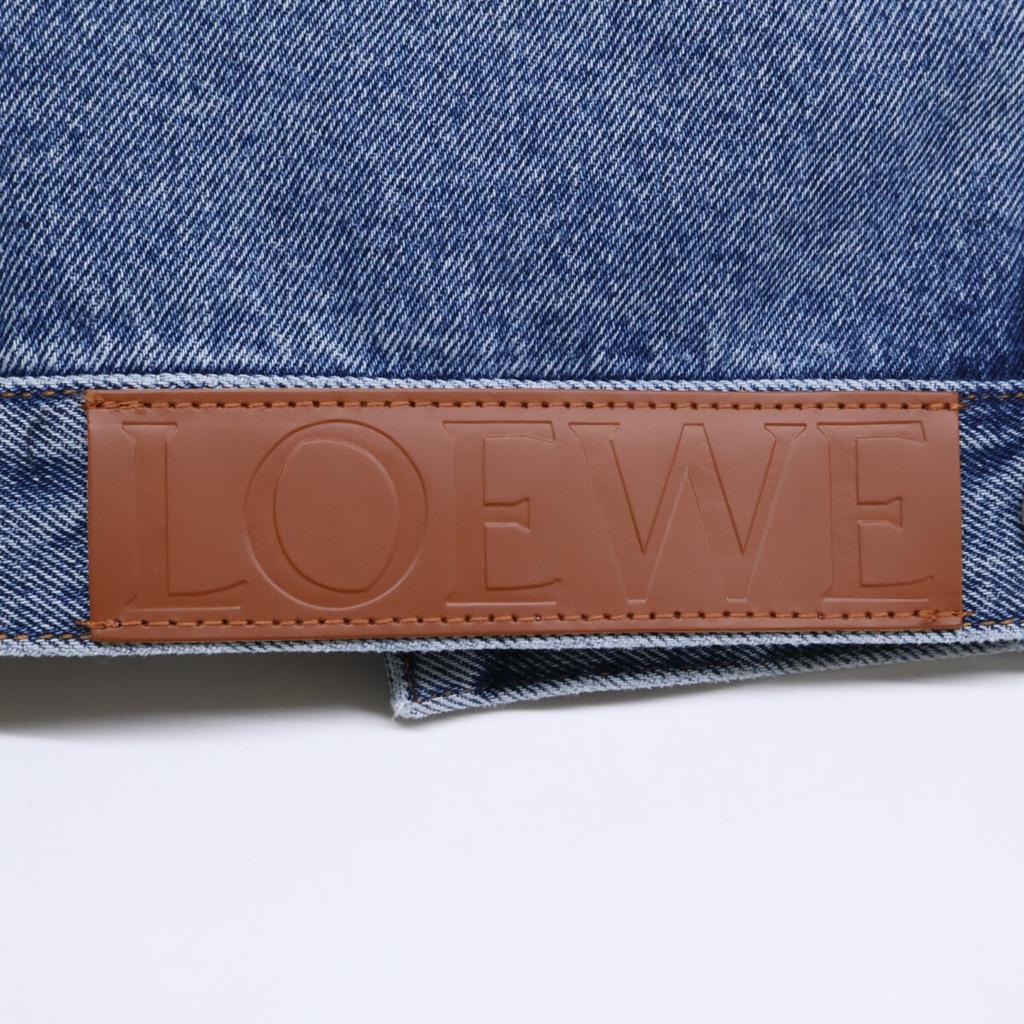 LOEWE Excellent condition, genuine Japanese made item S359Y50X23, leather patch anagram denim Jacket 40 Light blueUsed