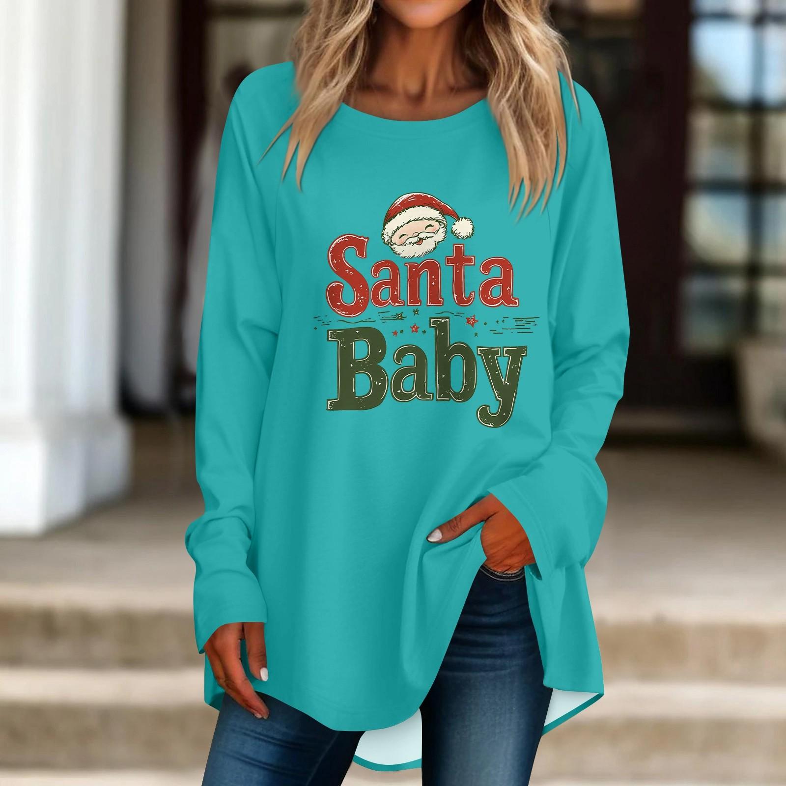 

Женская повседневная футболка больших размеров с длинными рукавами и круглым принтом, верхний пуловер L