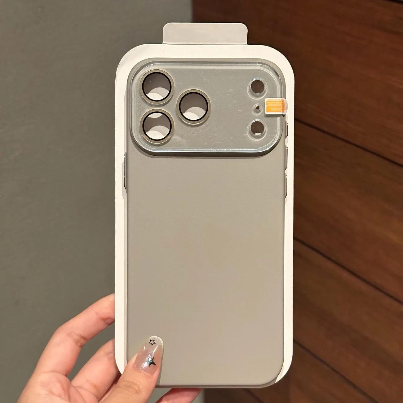 

Crystal Glass Lens Protect Hard Phone Case For iPhone 17 Air 16 15 14 13 12 11 Pro Max Plus Shockproof Skin-friendly Matte Cover iPhone 11 Pro