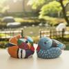 Decorative Wooden Bird Statue Solid Wood Wood Carving Bird Ornament  Photography Props