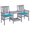 vidaXL Garden Chairs with Tea Table and Cushions Solid Wood Acacia