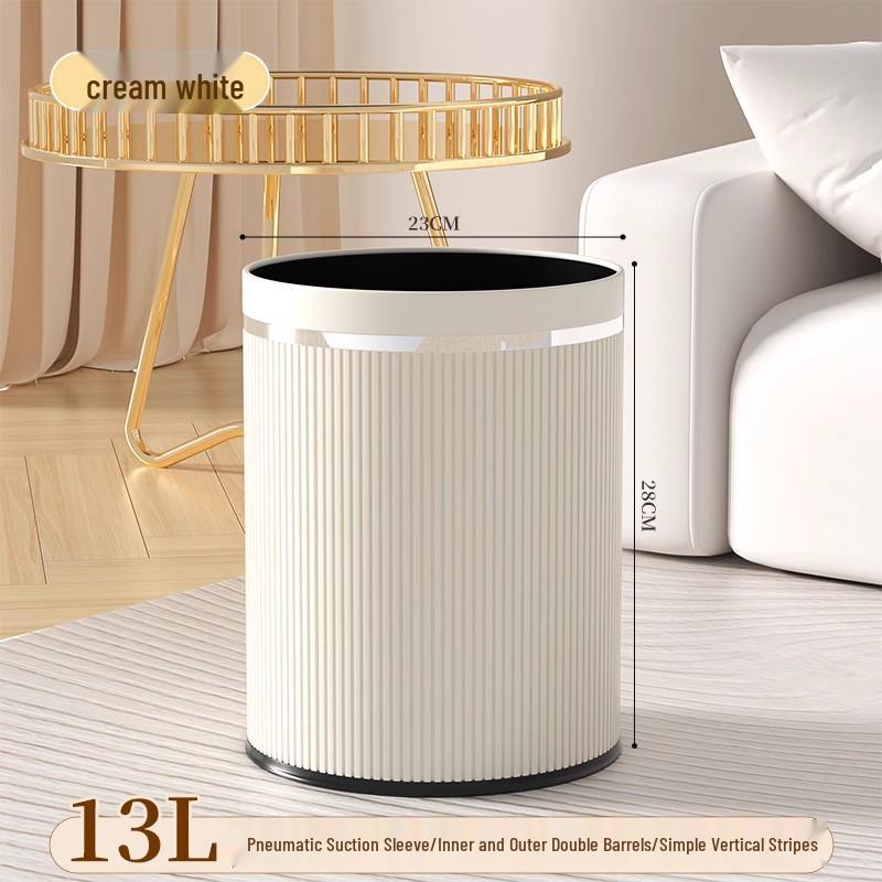 Modern Minimalist Large Capacity Lidless Trash Can for Home
