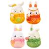 Multicolors Miniature Resins Bunnys Rabbit Figures for Desktop and Terrariums Decoration