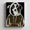 Poster Cute Dog In a Sweatshirt Poster Cute Dog In a Sweatshirt, 30X40 Cm, Dark Brown Wooden Frame, 230 Gsm Matte Paper