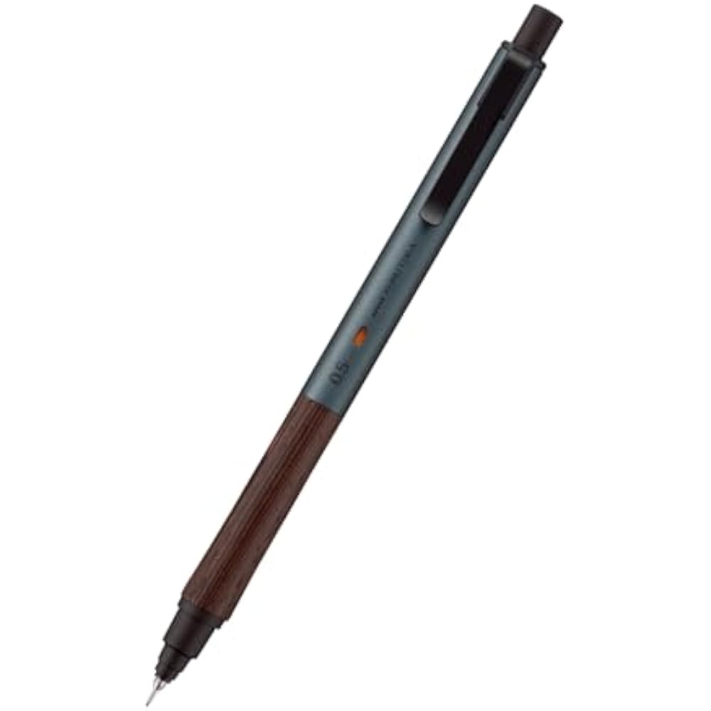 Mitsubishi Pencil Mechanical Pencil Kurt Ga Wood 0.5mm Steel Grey M5KW1P.23