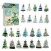 Ornamenti a Tema Oceanico Calendario dell'Avvento di Natale in Vetro Marino, Scatola Conto alla Rovescia di 24 Giorni con Accessori Decorativi Stagionali Ornamenti per Albero in Acrilico,