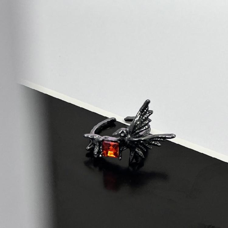 Punk Gothic Crow Ring Edgy Sweet Jewelry Adjustable Unisex Design Stylish Alloy Fashion Accessory Gift for Women