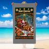 Christmas Printed Beach Towel Soft Quick Dry For Indoor Outdoor Home Use Holiday Gift