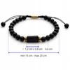 Tourmaline Obsidian Black Lucky Stone Bracelet On a String, Adjustable