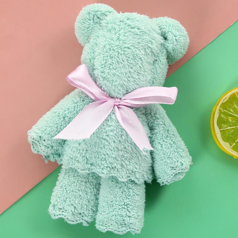 Cute Little Bear Coral Fleece Bath Towel - Soft, Absorbent, Perfect for Bridesmaid Gifts