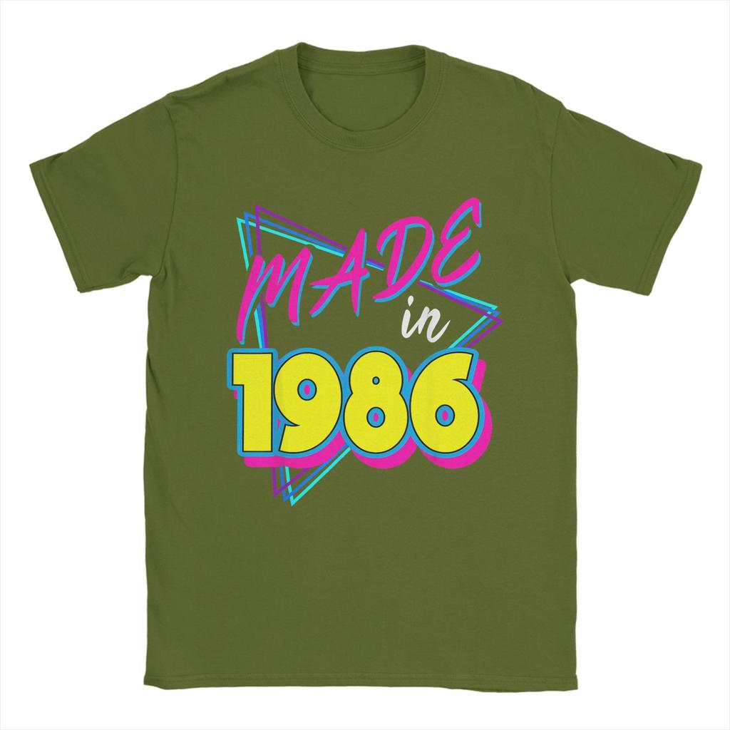Made in 1986 40th Birthday Retro 40 Years Old 80s Vintage Cotton TShirt For Unisex Summer Y2K Retro TShirts ONeck Trending Tees