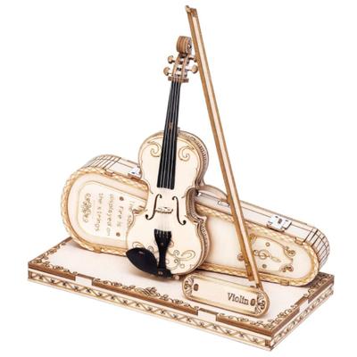 3D Wooden Puzzle Violin Capriccio Model  DIY Decoration Gifts for Boys&Girls Assembly Kits Toys Musical Building Blocks