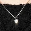 New Single Crystal Cubic Zirconia Pendant Necklace with Box Chain Delicate Accessories for Women Party Gift Statement Jewelry