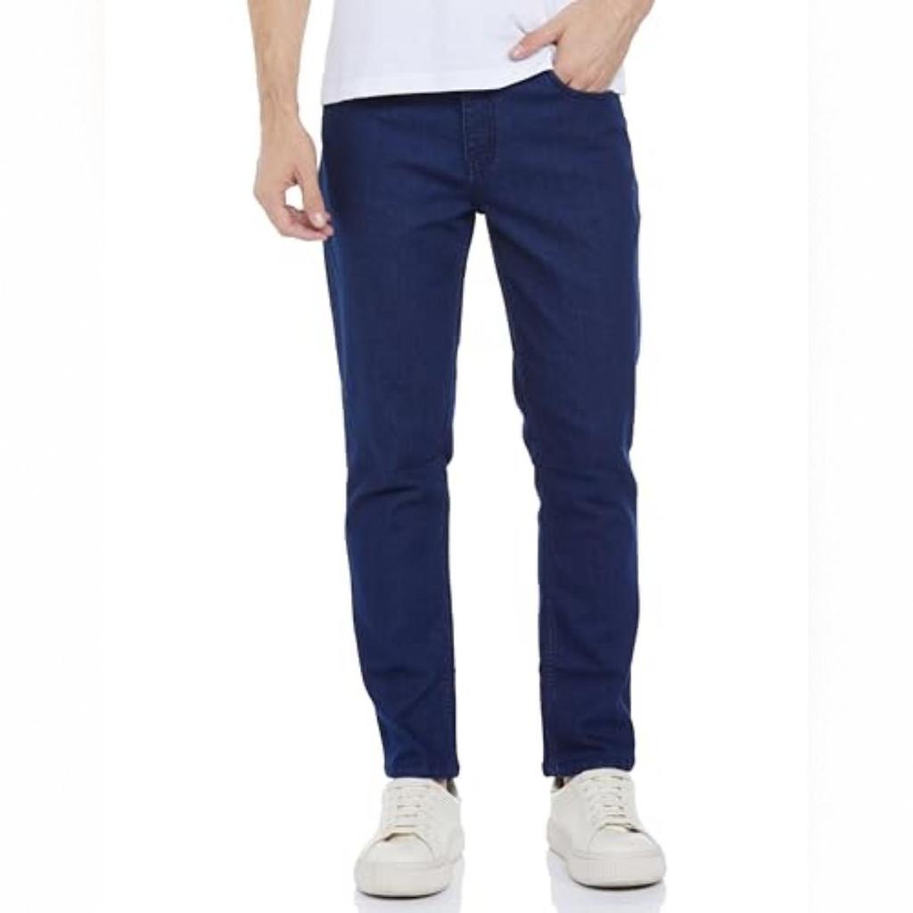 INKD Men's Mid Rise Relaxed Jeans (INKAW24MJN-501_Yale Blue_32)