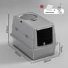 Stainless Steel Closed Cat Litter Box, Fully Closed Flip, Oversized, Heightened and Thickened Anti-splash Top-entry Cat Toilet